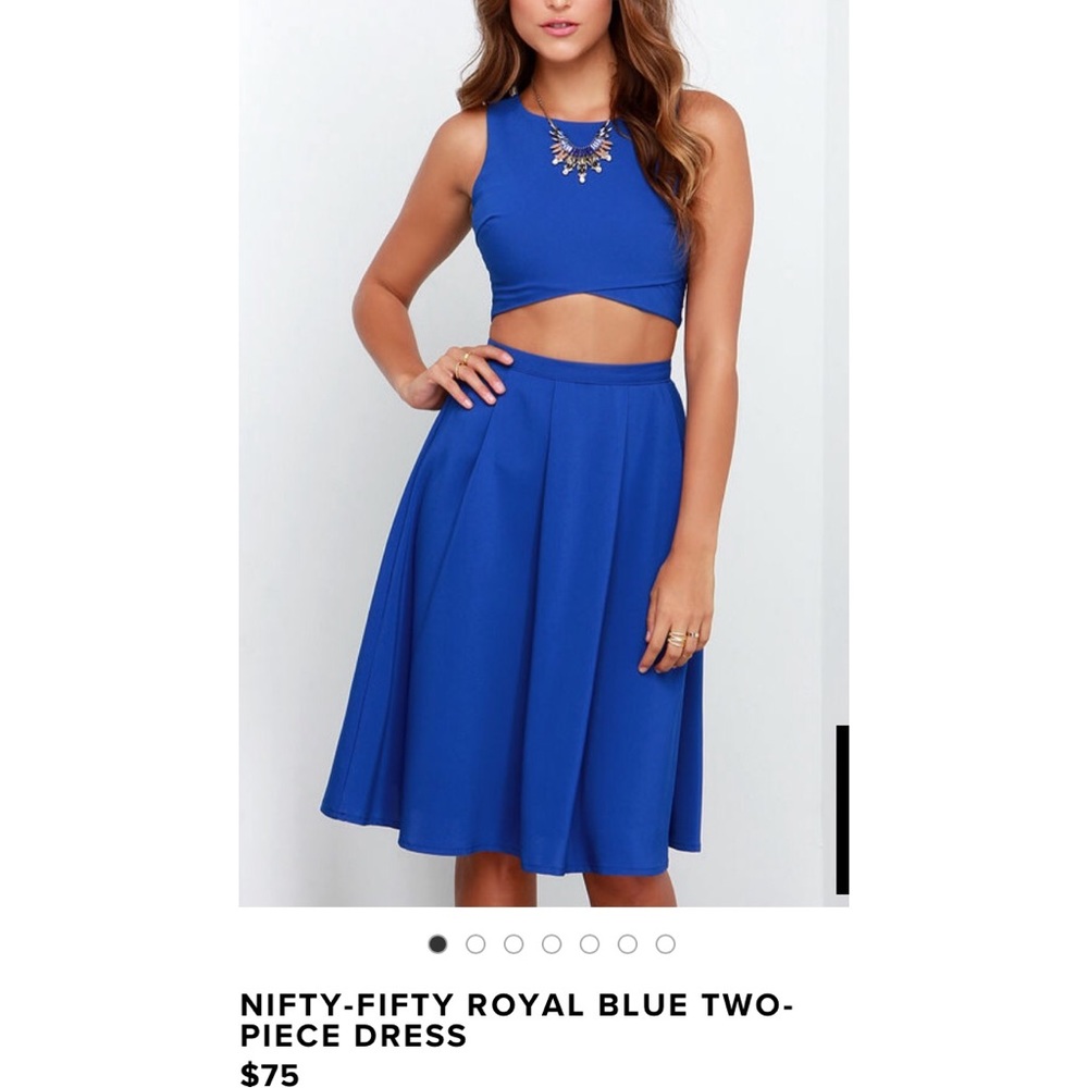 Lulu’s Royal Blue Two Piece Midi Dress